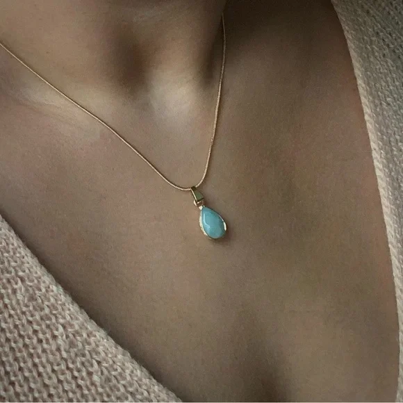 • NEW! Dainty Amazonite Necklace • - Picture 1 of 14